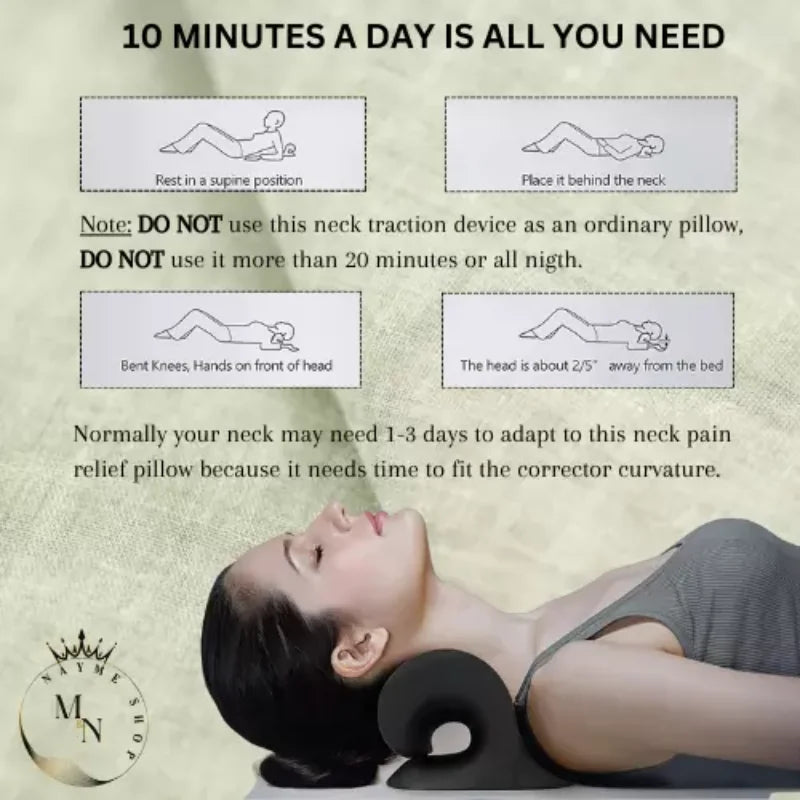 Cervical Neck Relaxer — Neck & Shoulder Stretcher Pillow for Tension Relief and Posture Support